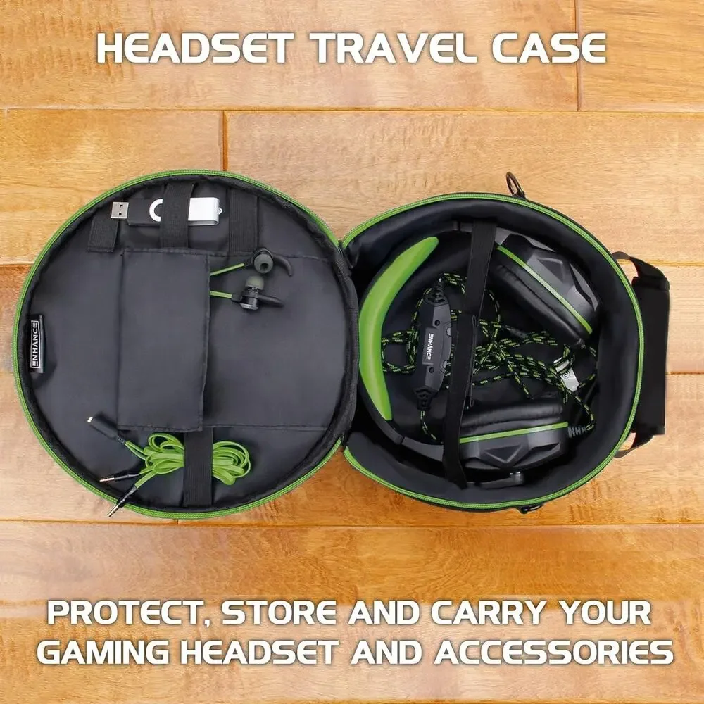 ENHANCE Portable Headphone Case for Wired & Wireless Headsets